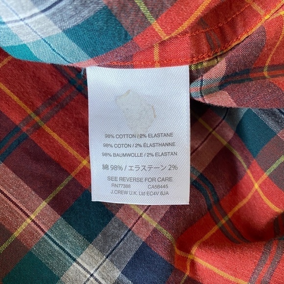 J. Crew Mercantile Flex Men's Red Plaid Long Sleeve Button Down Shirt Size Large - Picture 6 of 11